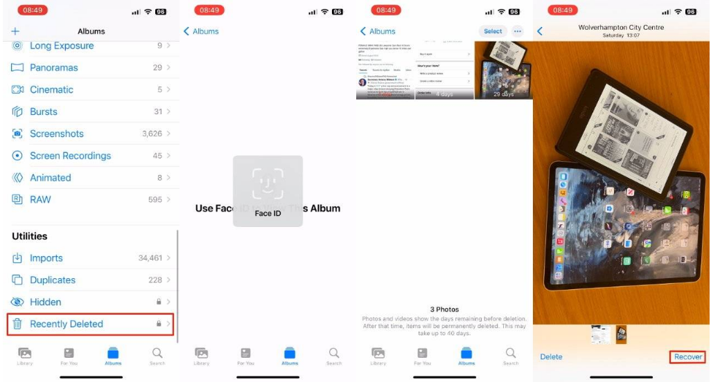 会宁苹果14维修分享 iPhone14 上恢复已删除的照片 