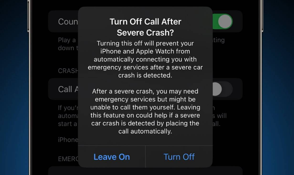 会宁苹果14维修分享 iPhone 14 和 Apple Watch 上关闭崩溃检测 